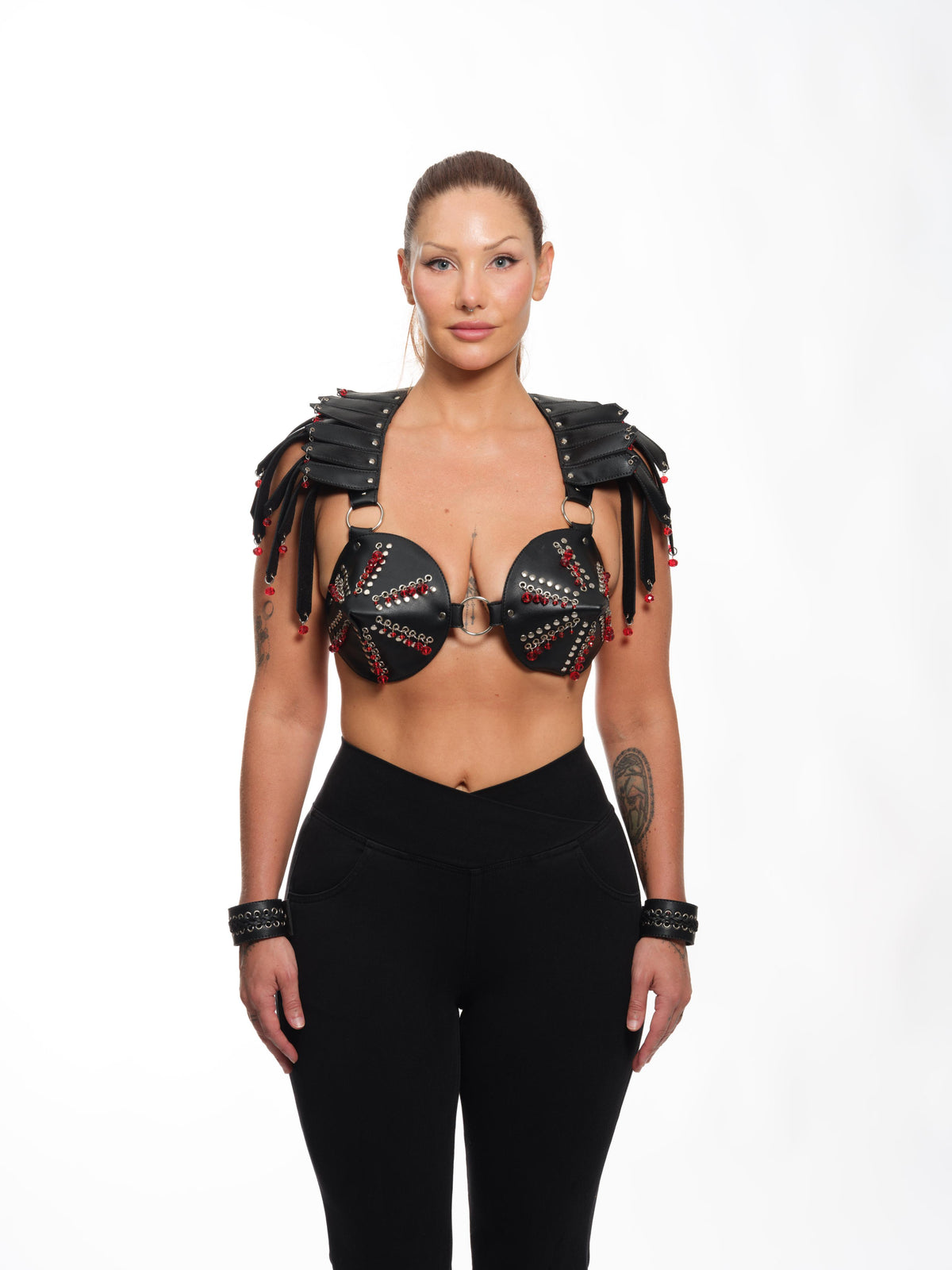 Beaded Feather Cone Bra