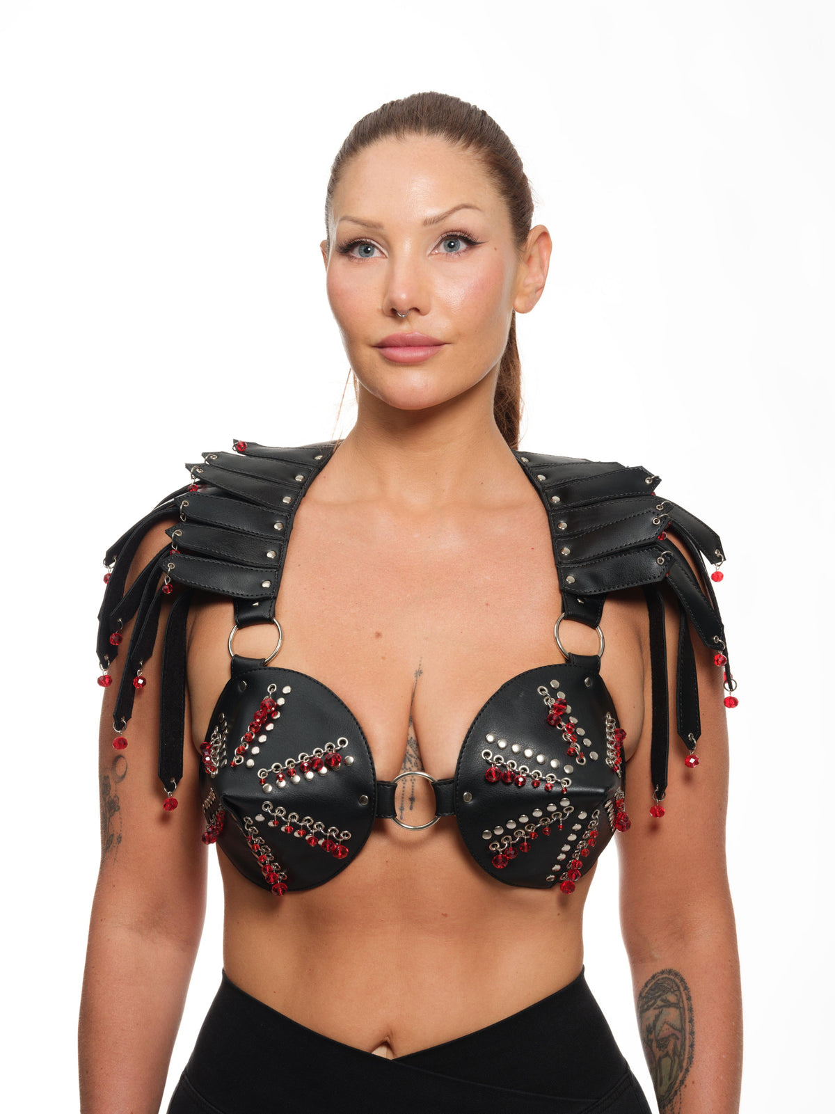 Beaded Feather Cone Bra