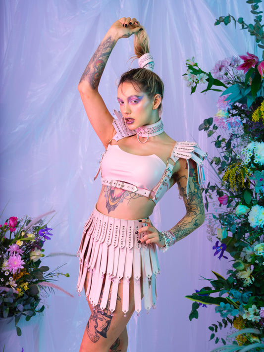 Beaded Triple Layer Feather Skirt
